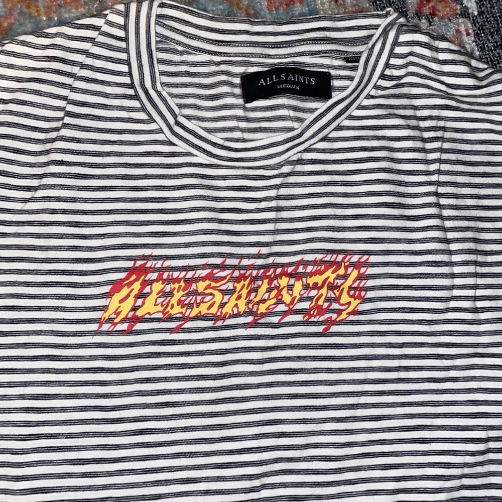 Allsaints striped tee size medium